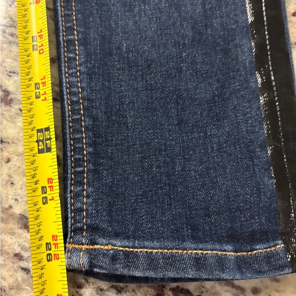 RAG & BONE HIGH RISE ANKLE SKINNY Mad River Tuxedo‎ Glossy Side-Stripe Jeans 27 - Picture 7 of 12